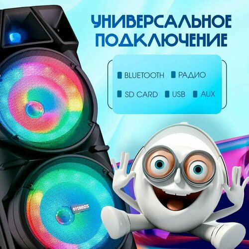 Портативная Bluetooth Колонка BT Speaker ZQS 8210 Черный микрофон пульт 6050₽