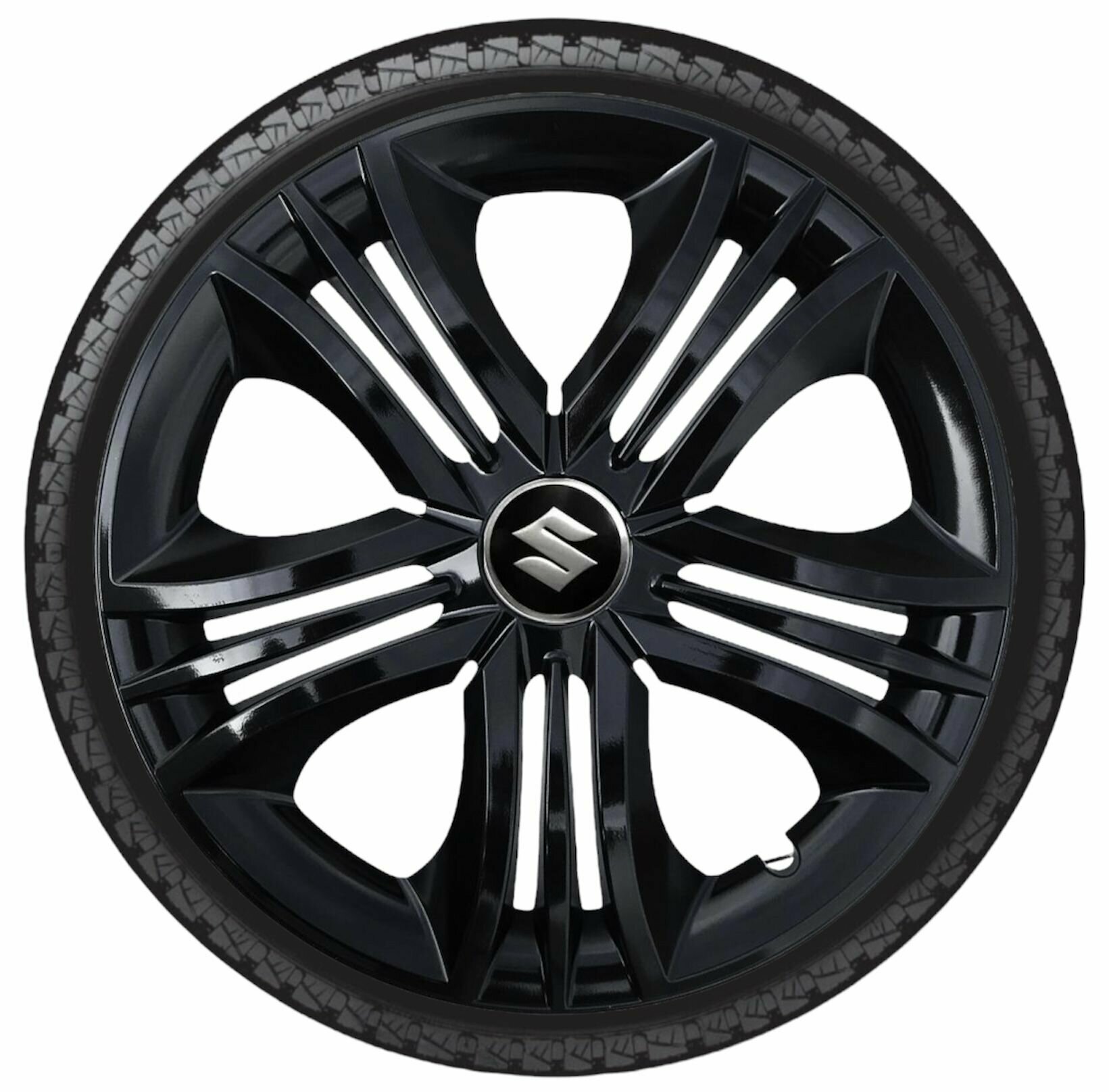 Автомобильные колпаки на диски Jestic ФАН черный сузуки R16", в комплекте 4 колпака