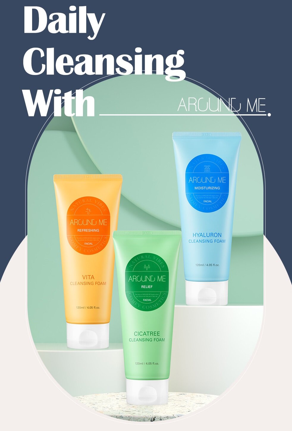 Изображение Увлажняющая пенка для умывания [Welcos] Around Me Moisture Hyalon Cleansing Foam