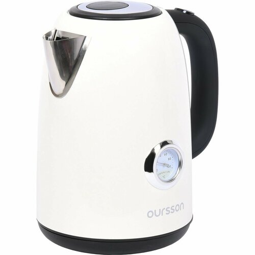 Электрический чайник Oursson KE1752MIV слоновая кость мощность 2150W объем 17 литров корпус нержавеющая сталь встроенный термометр контроллер Strix 3690₽