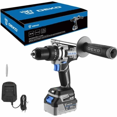 Бесщеточная аккумуляторная ударная дрель-шуруповерт Deko DKCID20 PRO 20В 135 Нм 1x40Ач 085-1068 12100₽