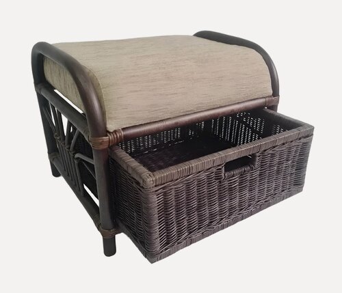 Изображение товара Пуф 12/20 с выдвижным ящиком и мягким сиденьем, цвет темно-коричневый