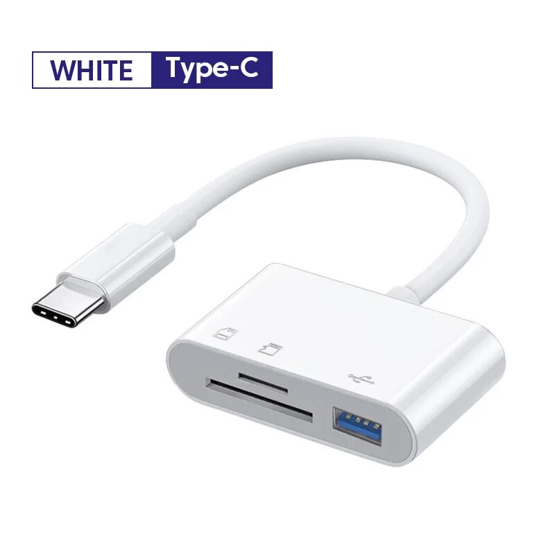 Olaf 3 в 1 Type C SD TF кардридер Micro SD смарт-кардридер для Macbook Samsung Huawei Xiaomi OTG записывающее устройство компактная вспышка, white