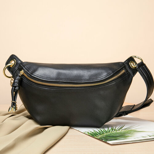 Сумка поясная Daniele Riccardi фактура гладкая черный 5600₽