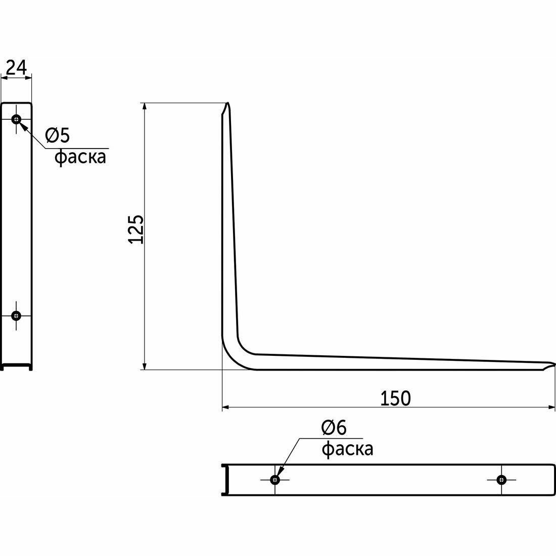 Полкодержатель CRAFT 125x150x1.2 черный