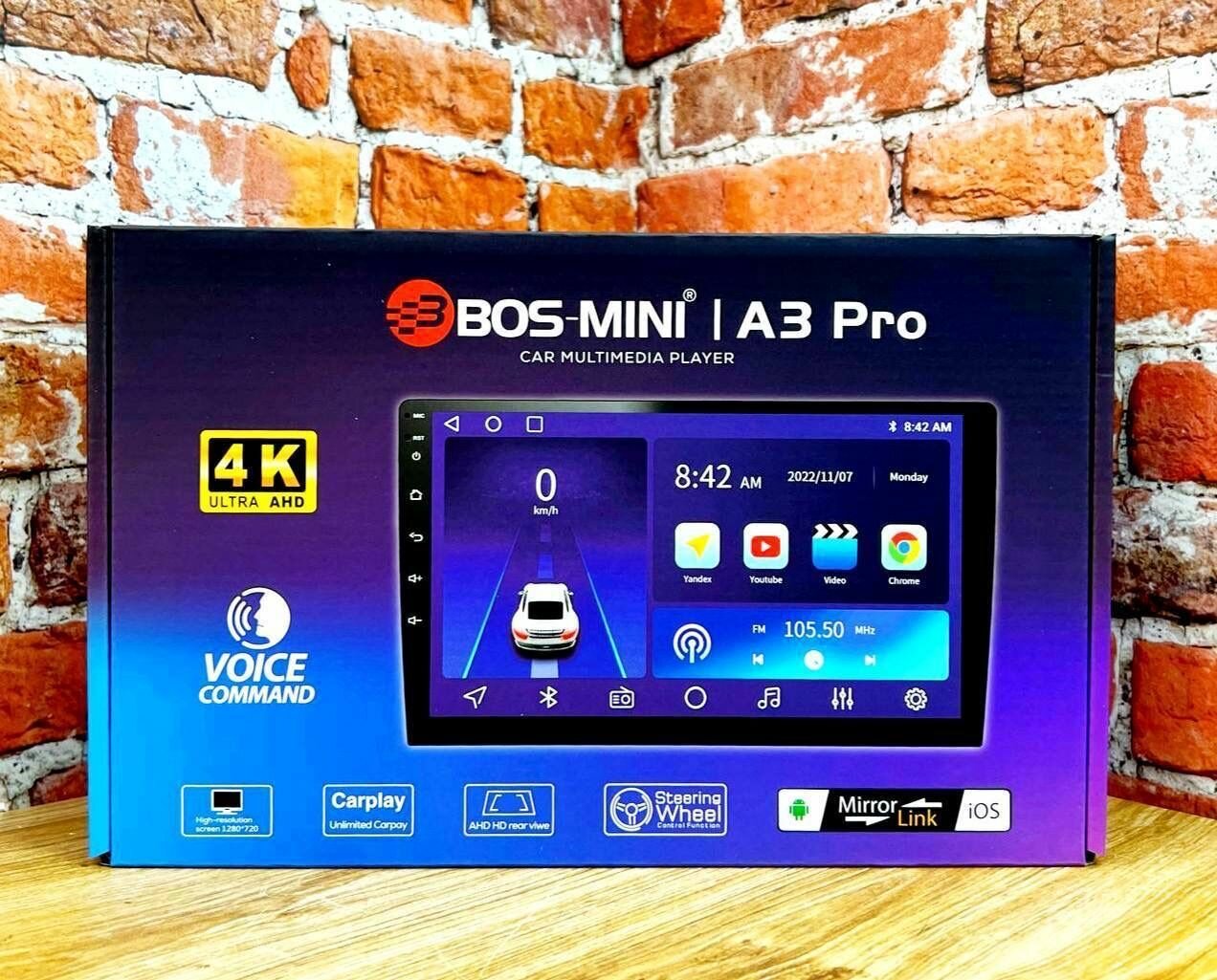 Автомагнитола BOS-MINI A3 Pro , 10' , 2+32гб , CarPlay