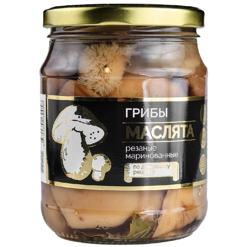 Грибы грибной алтай Маслята резаные маринованные (300г) /стекло/ 500мл