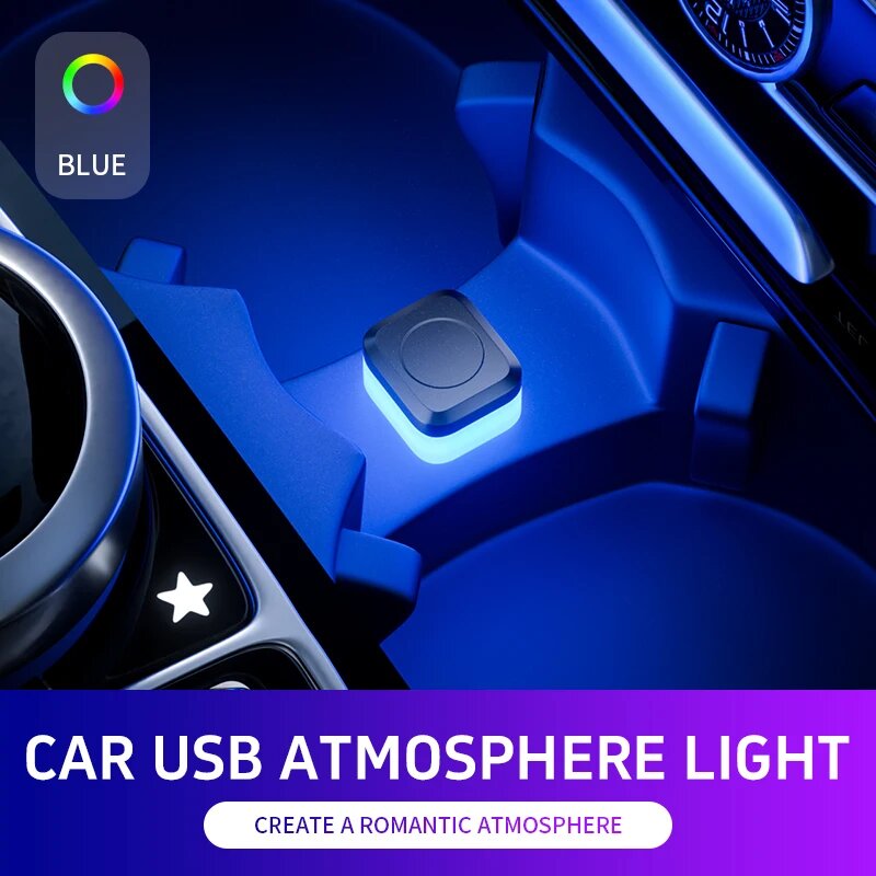 Автомобильное USB окружающее освещение Мини-светодиодное атмосферное освещение Аварийное освещение Авто лампа для чтения Украшения Декоративная лампа для чтения, White Light — фото 1
