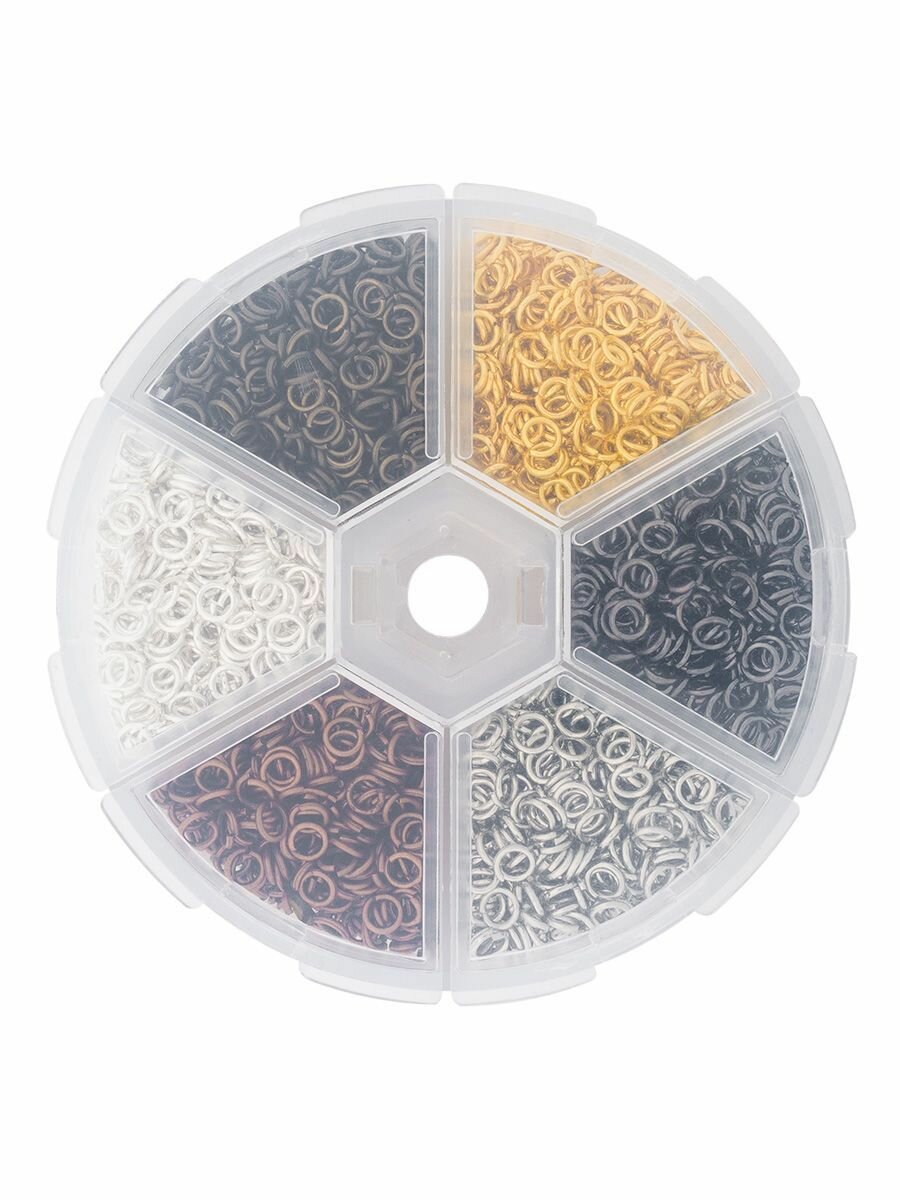 Соединительные колечки для бижутерии набор, 6 цветов, металл, Astra&Craft — фото 1