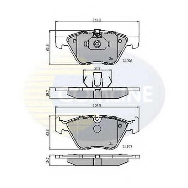 COMLINE CBP01300 (34116763617 / 34116763618) колодки пер BMW (БМВ) e81 / e82 / e87 / e88 123d / 130i 05-