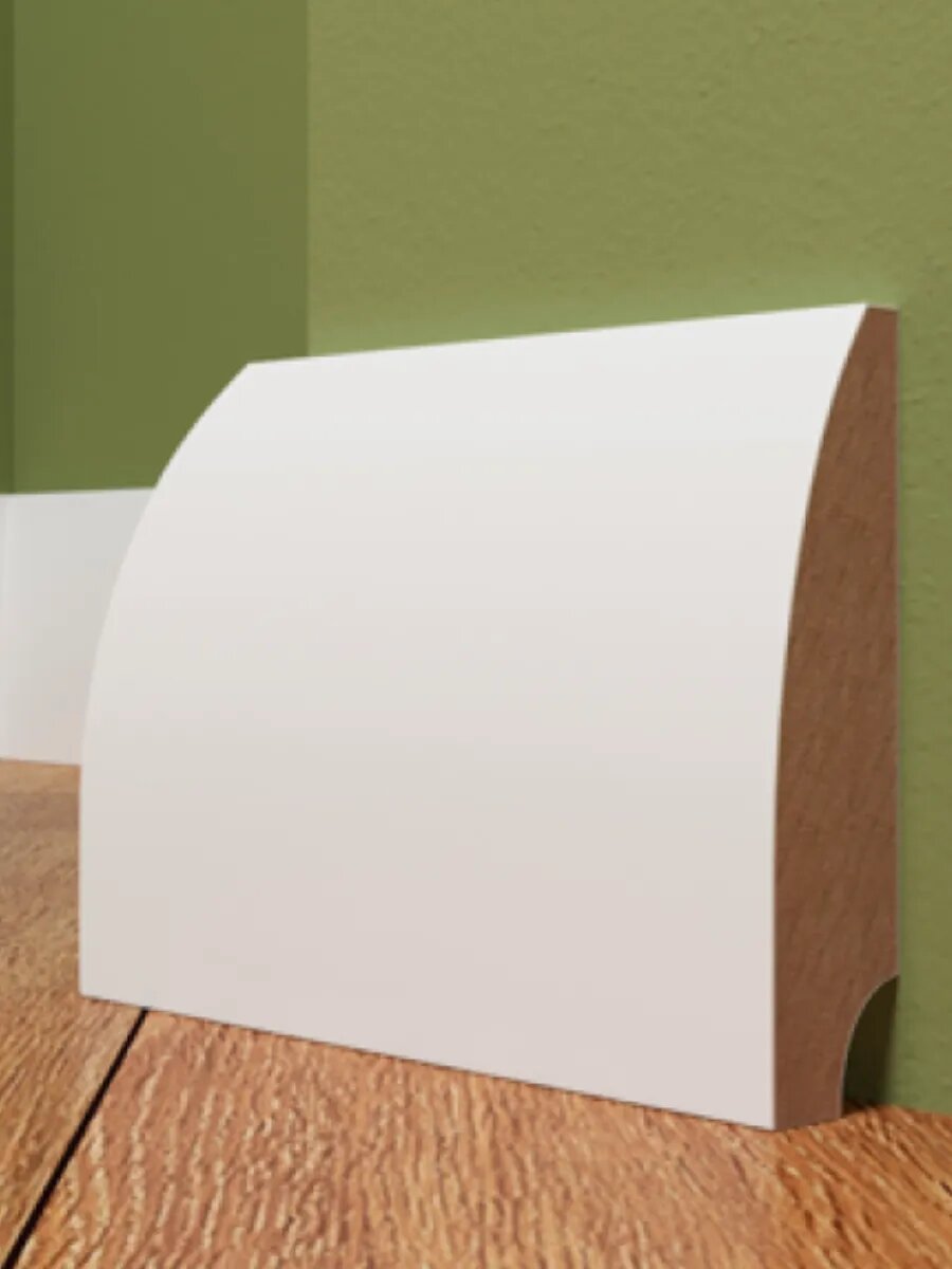 Плинтус МДФ напольный белый PN010 200х6х1.6 см