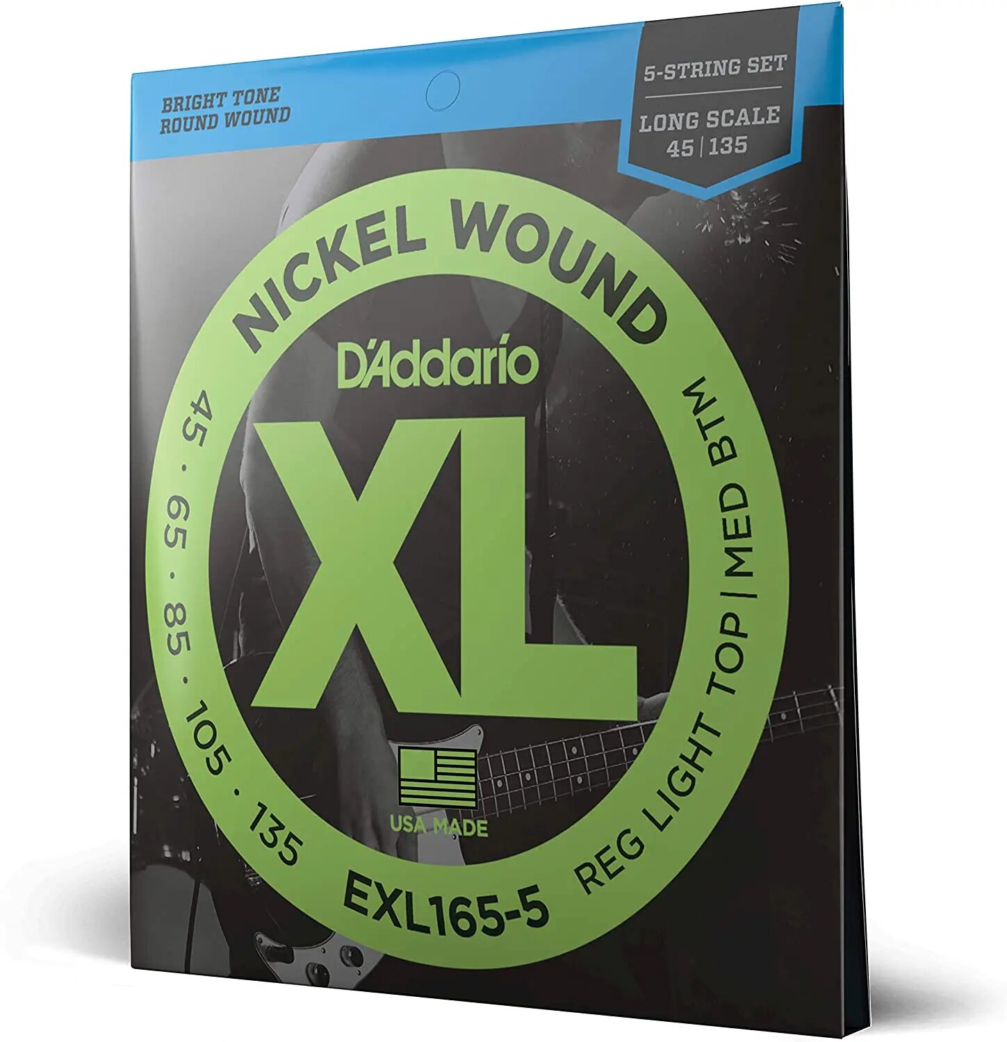 Струны для 5-струнной бас-гитары D'Addario XL EXL165-5 45-135, D'Addario (Дадарио)