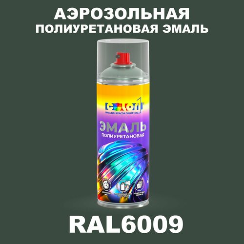 фото Аэрозольная полиуретановая эмаль, спрей 520мл, цвет ral6009 пихтовый зеленый color1
