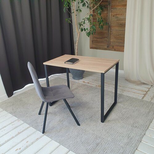 Изображение товара Письменный стол лофт Дуб 100*60 см. Черные ножки