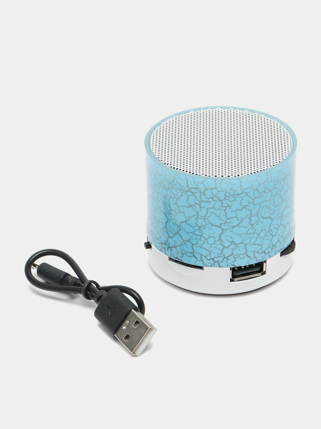 Мини-динамик, портативная, беспроводная "Bluetooth с LED подсветкой", Синий