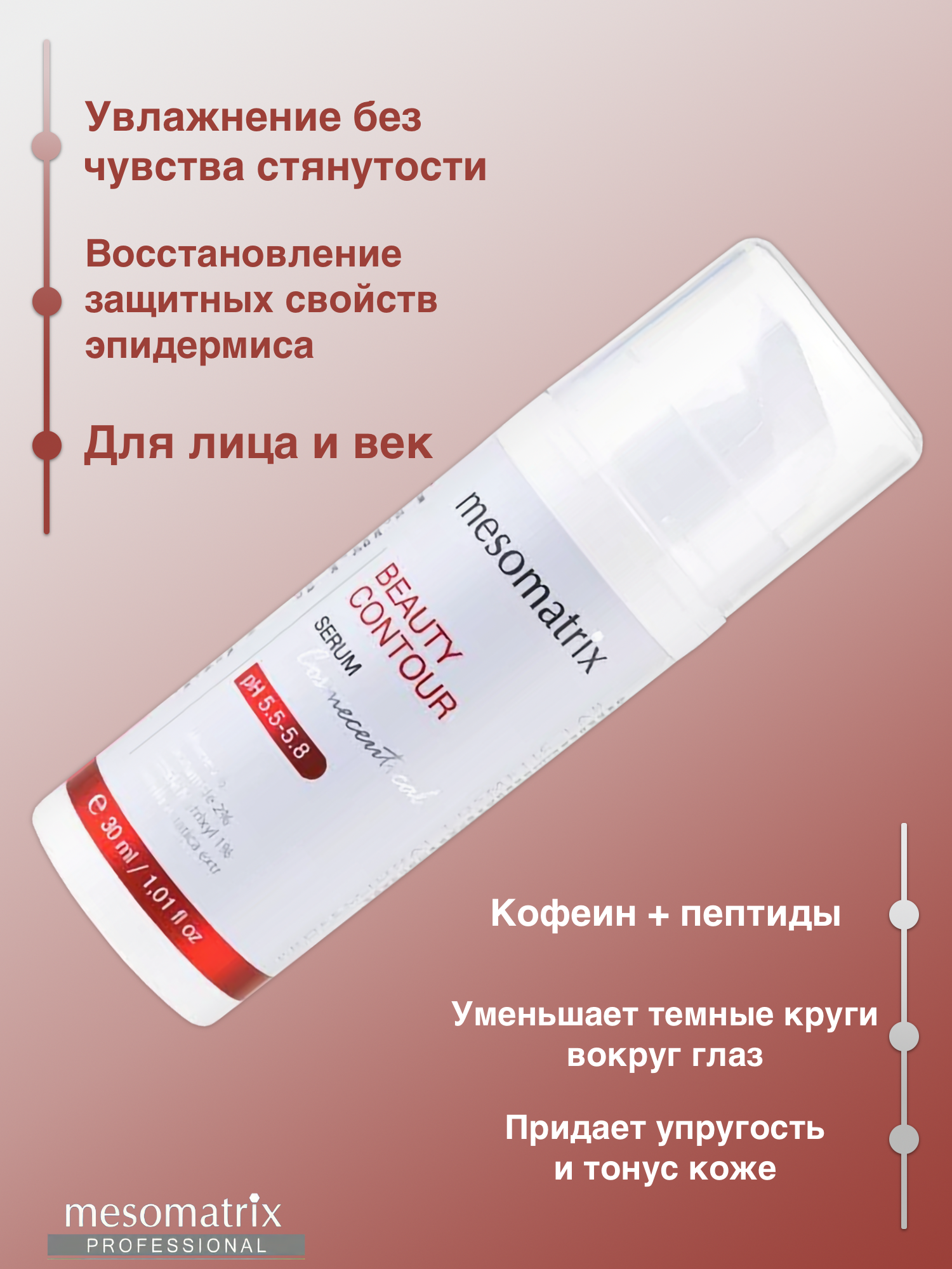 Лифтинг сыворотка от отеков с пептидами и кофеином Mesomatrix, 30 мл — фото 1