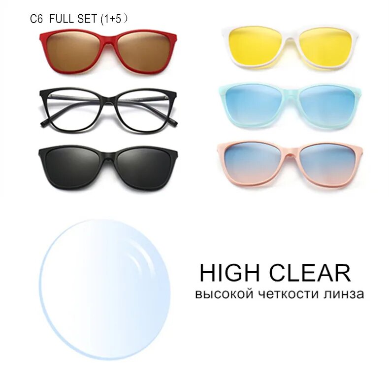 Солнцезащитные очки SWOKENCE C6, цвет HIGH CLEAR, -150(-1.5)