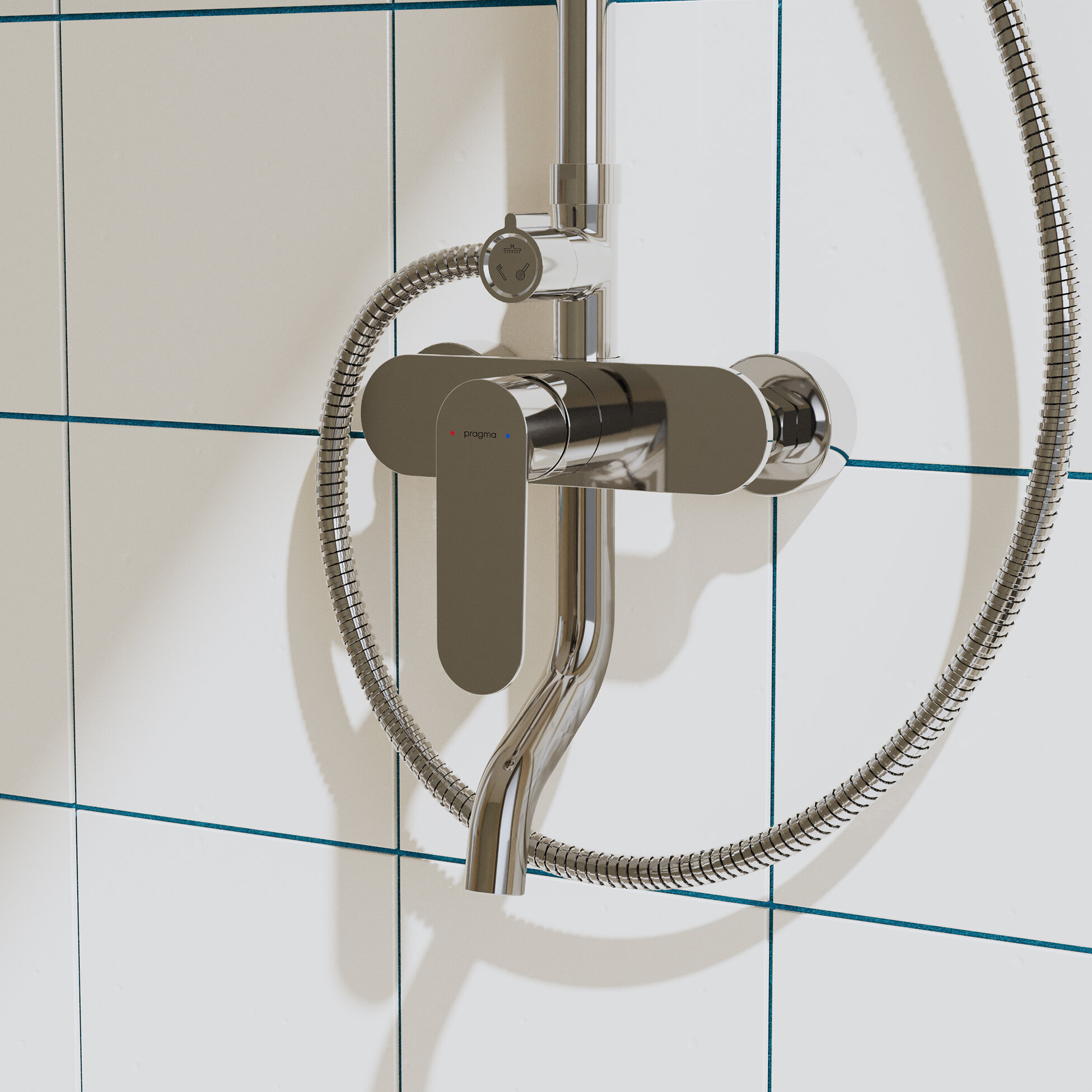 Душевая система со смесителем Pragma Nanta, хром, NAN3. CFSS.005 — фото 1