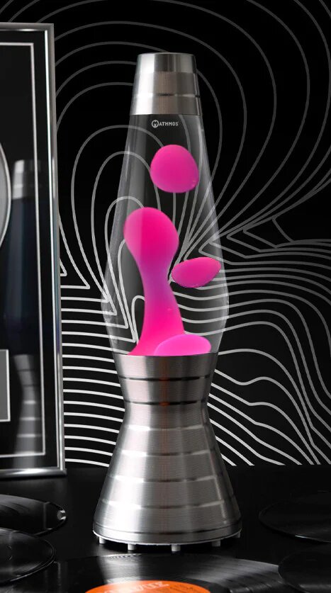 Лава-лампа Mathmos Astro Platinum Vinyl Розовая/Прозрачная