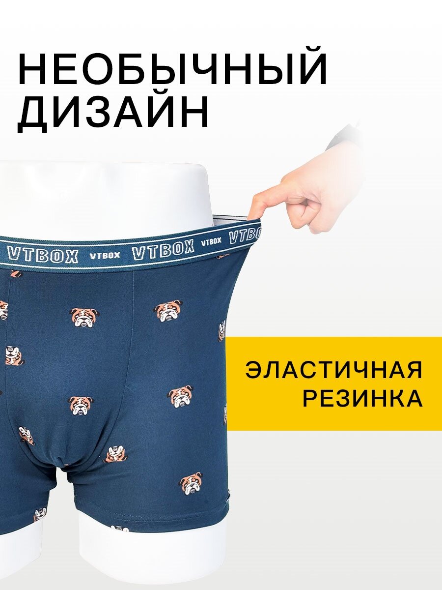 Трусы VTBOX, размер 3XL, синий/зеленый/серый — фото 1