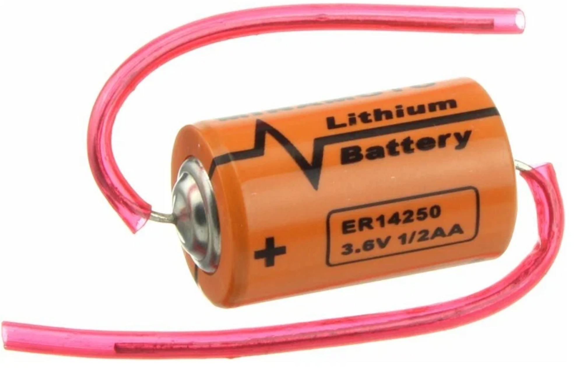 Батарейка MINAMOTO ER 14250/ W Lithium, 3.6 В, 1/2 AA, 1200 мАч с аксиальными выводами, 1 шт.