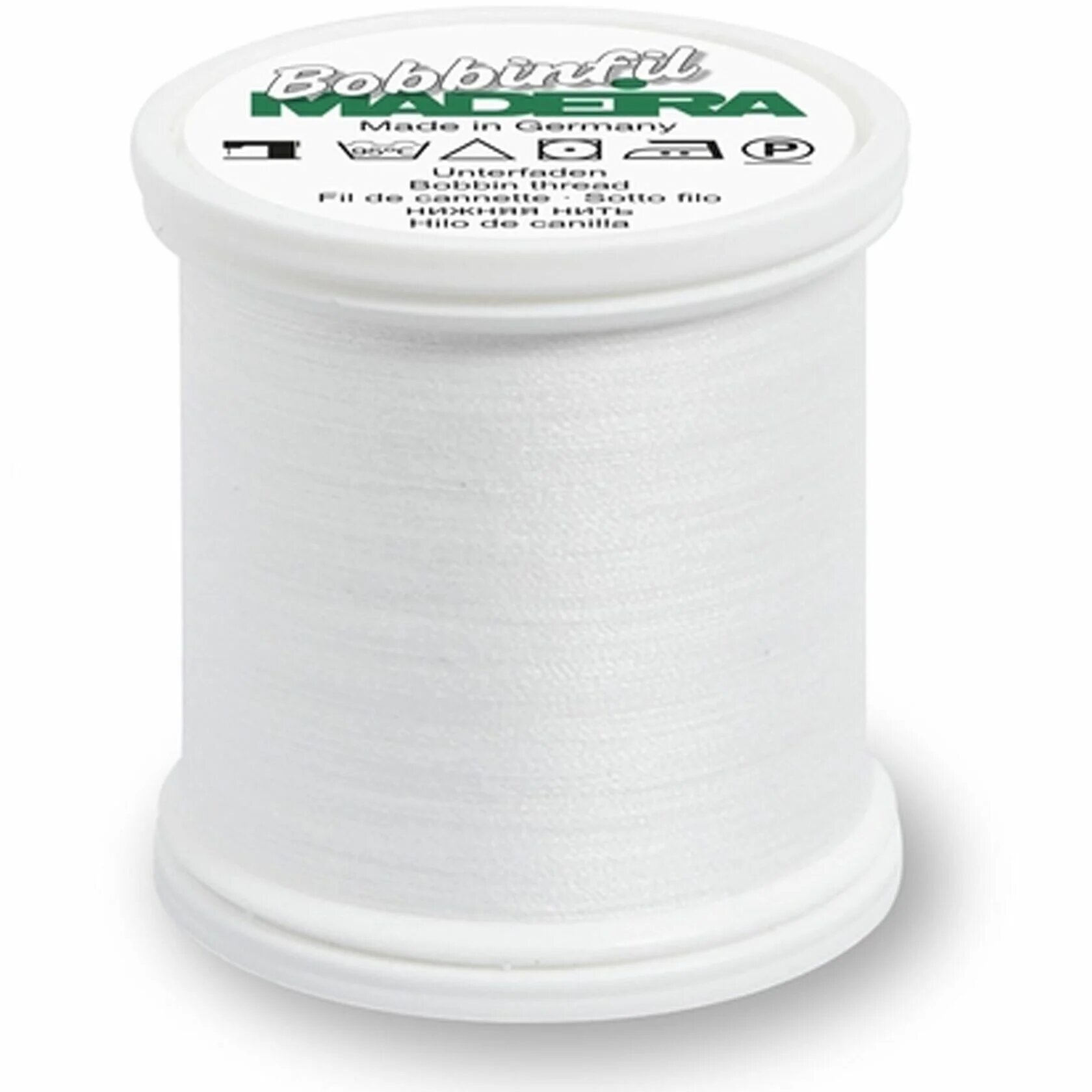 Нижняя нить 9770 Madeira Bobbinfil №60, 1000 м, белые, 1 шт.