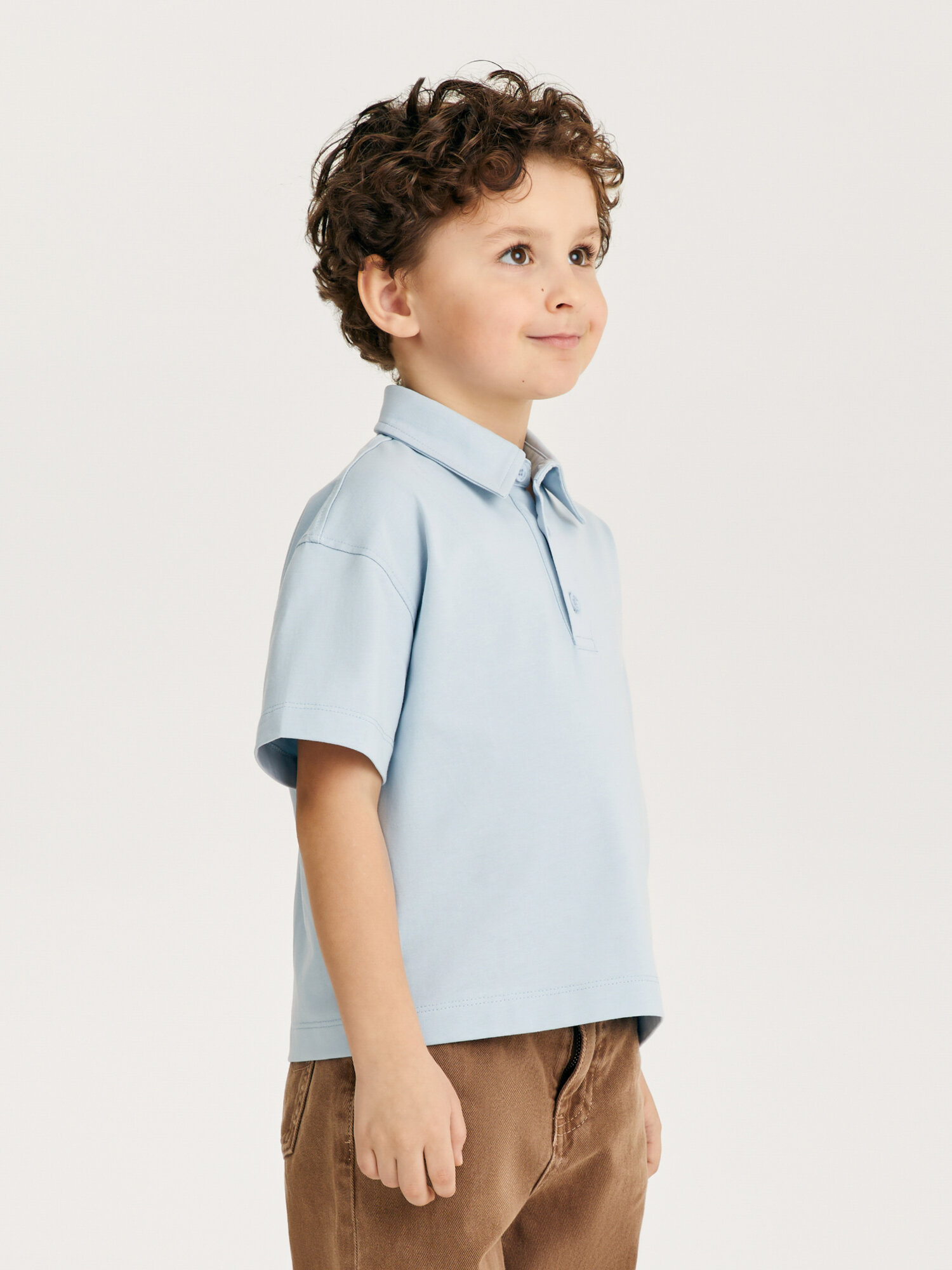 Поло Junion, размер 98, голубой — фото 1