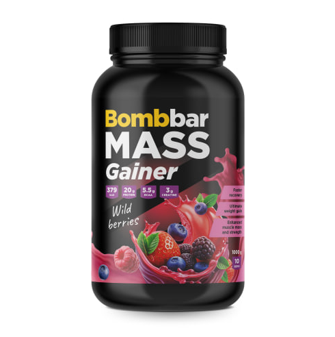 Bombbar Гейнер сухой концентрат для приготовления напитка 1000 г. вкус лесные ягоды