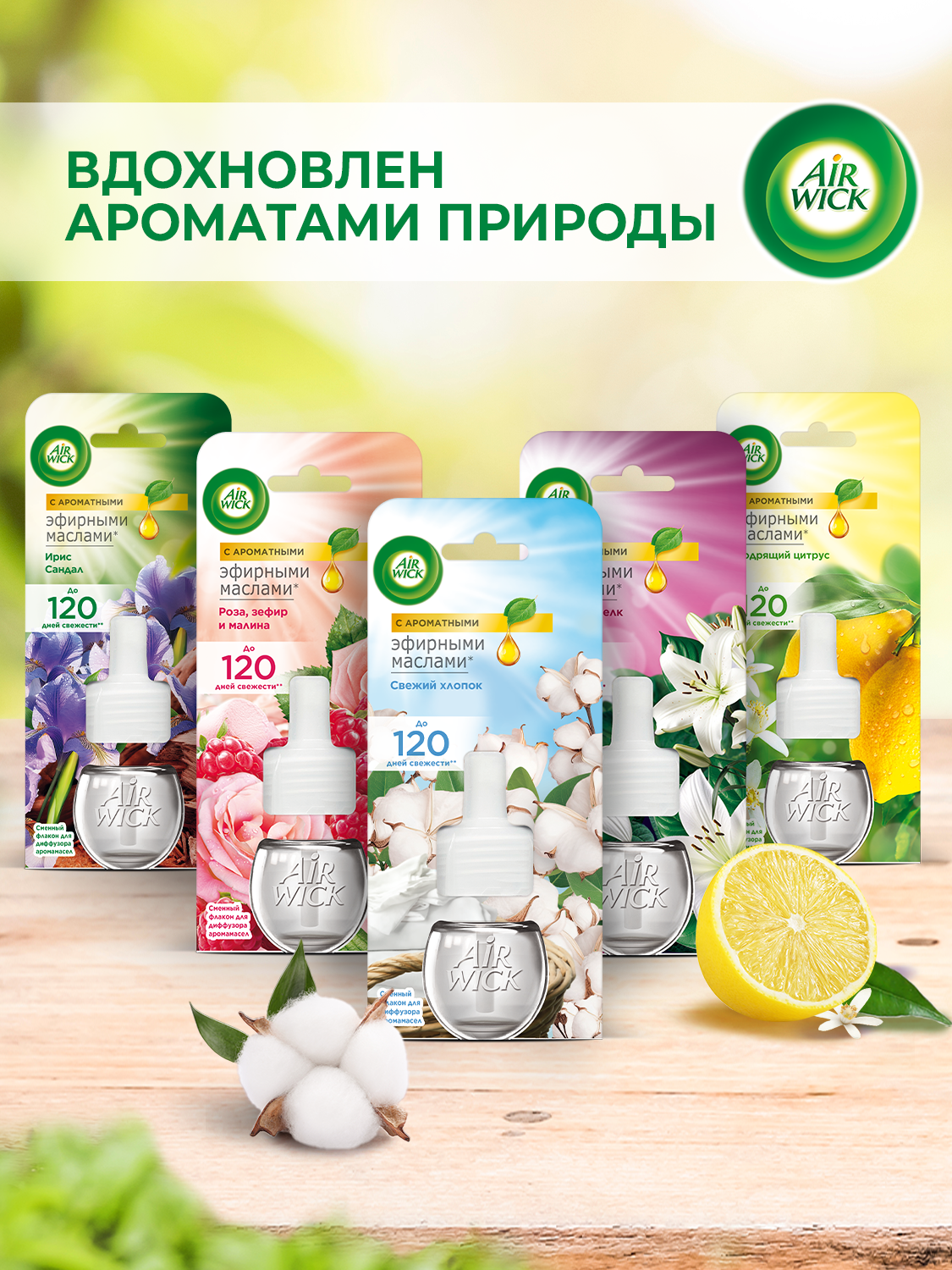 Освежитель воздуха, сменный флакон для диффузора аромамасел Air Wick Бодрящий цитрус, 19 мл — фото 1