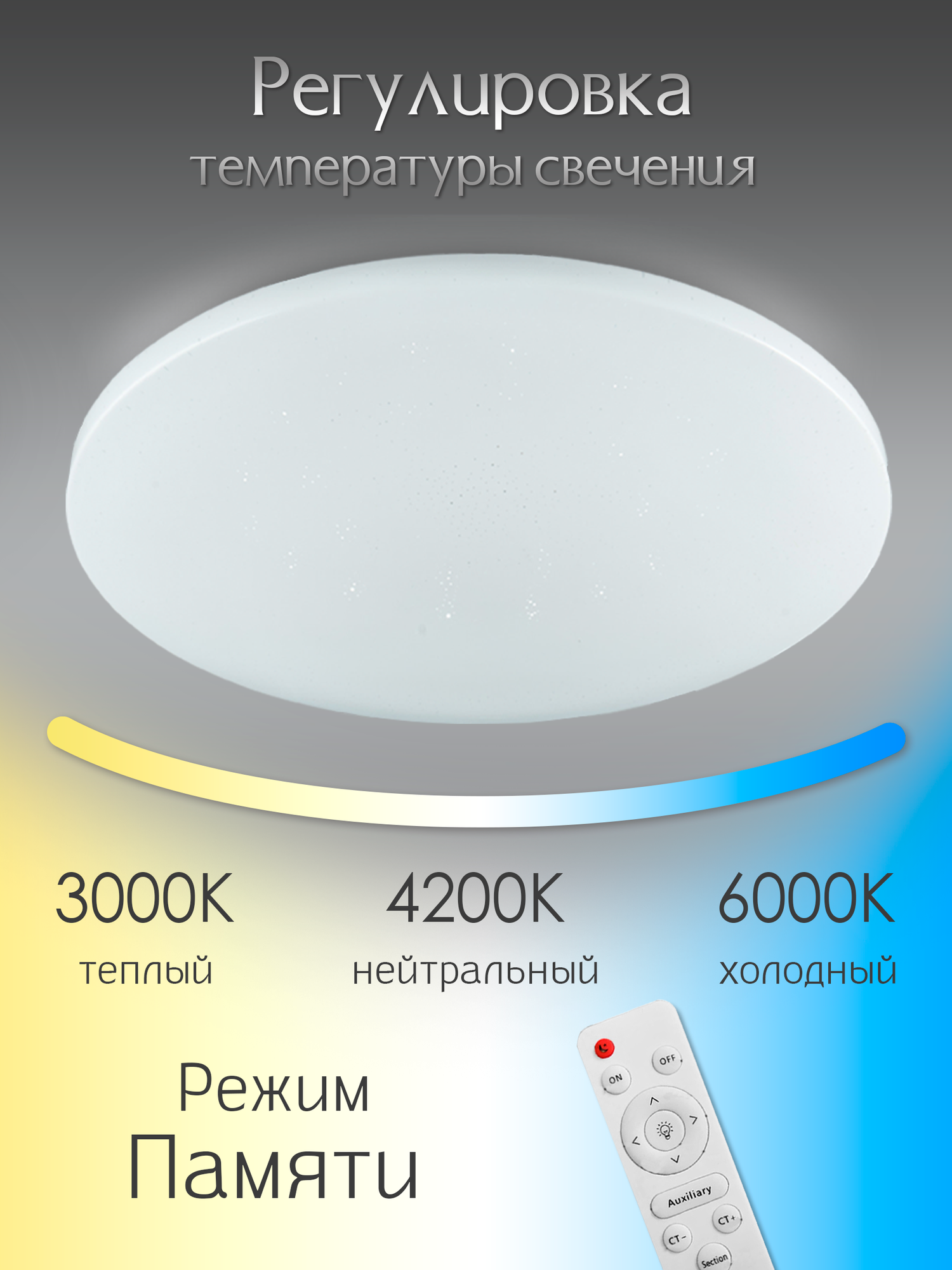 Изображение Люстра потолочная светодиодная с пультом для спальни, кухни, гостиной WEDO LIGHT