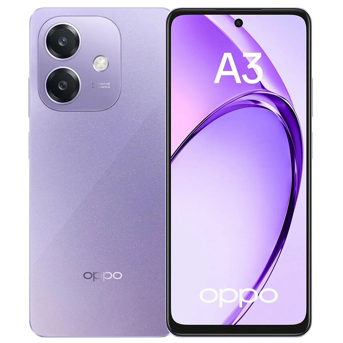 Сотовый телефон, Oppo A3 6/256gb Starry Purple, Две сим, изображение на экране выглядит четким и ярким