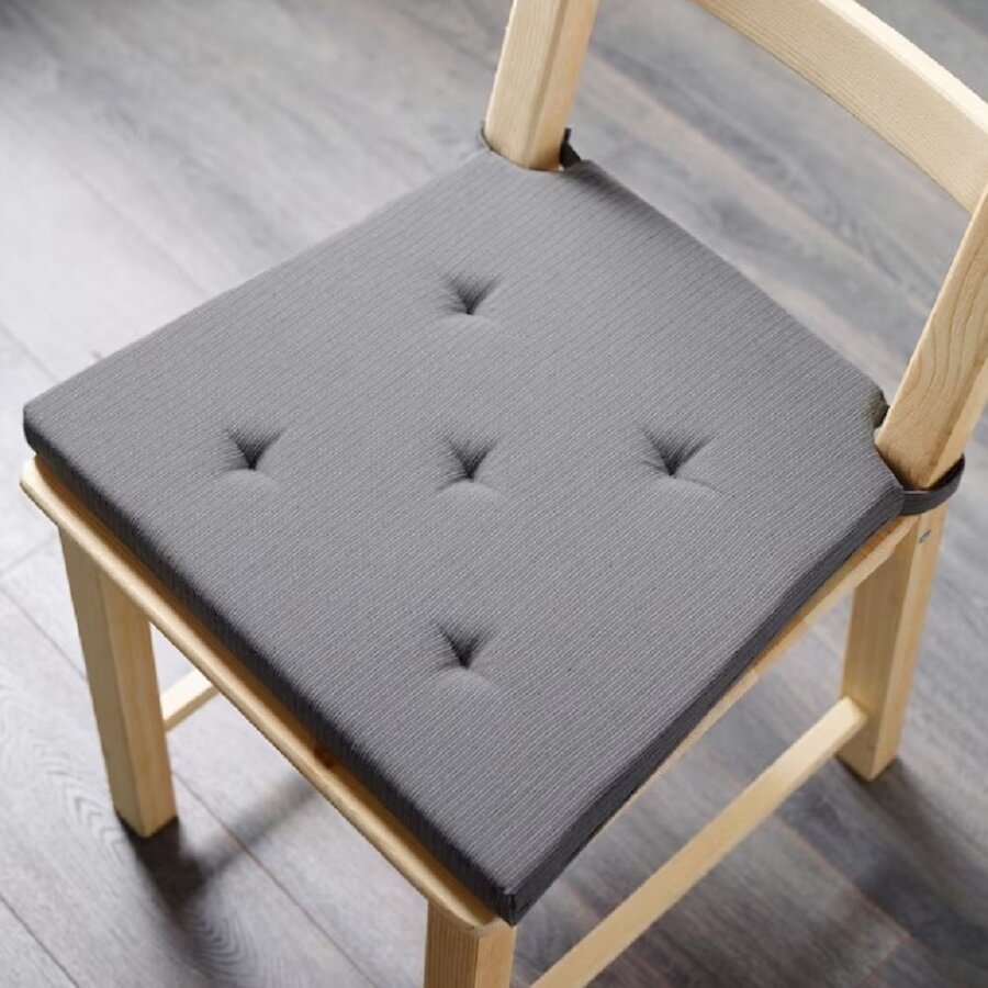 Подушка на стул Икеа Юстина 35/42 x 40 х 4 см серый
