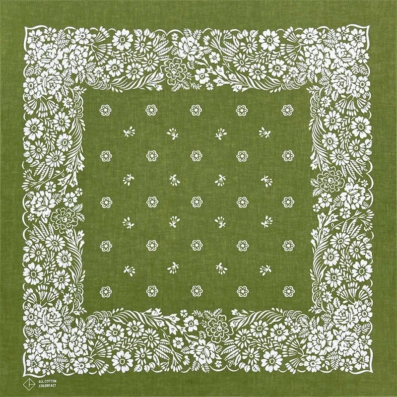 Хлопковая бандана оливкового цвета Style 6