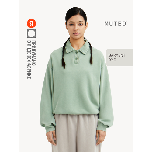 фото Свитшот muted garment dye, размер s-m, , зелёный