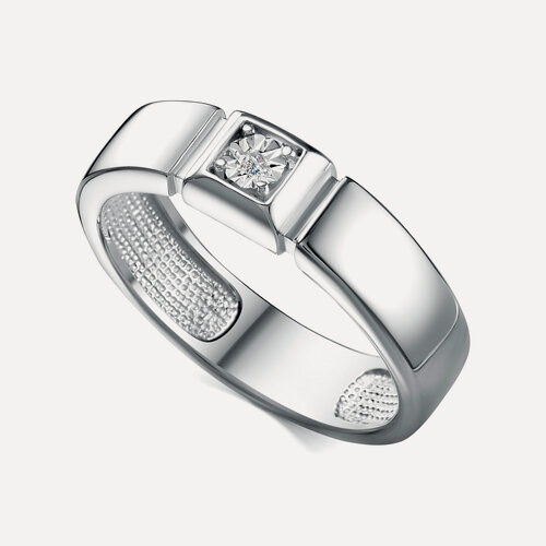 Изображение товара Кольцо, серебро, 925 проба, родирование, бриллиант