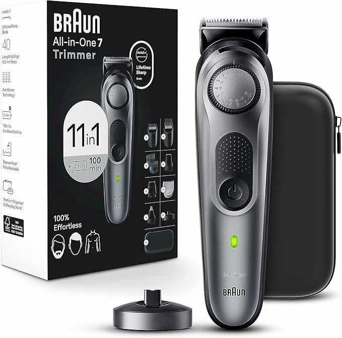 Braun All-in-One Men's Shaving Kit Series 7 7420 11-in-1 триммер для мужских усов, усов и носов и парикмахеров