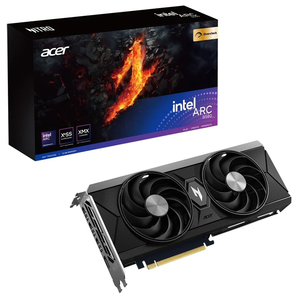 Видеокарта Acer B580 NITRO OC 12GB GDDR6 192bit 3xDP HDMI 2FAN RTL