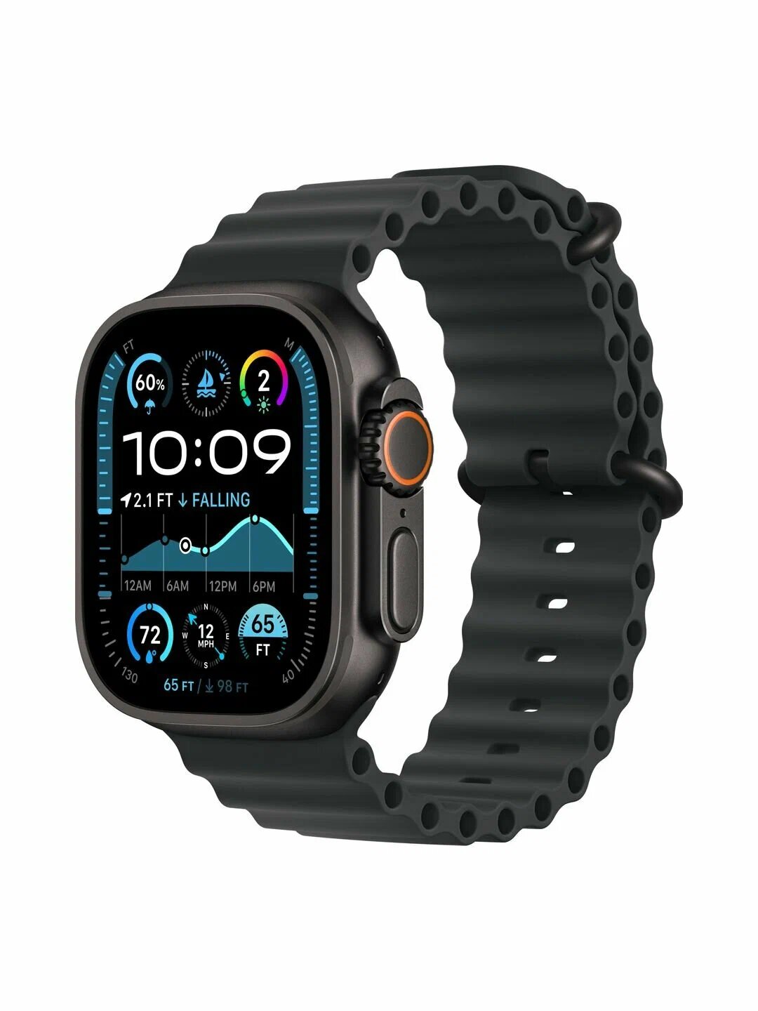 Умные часы, Apple Watch Series Ultra 2, 49 мм, Black | Черный титановый корпус, ремешок Ocean Band (Черный)