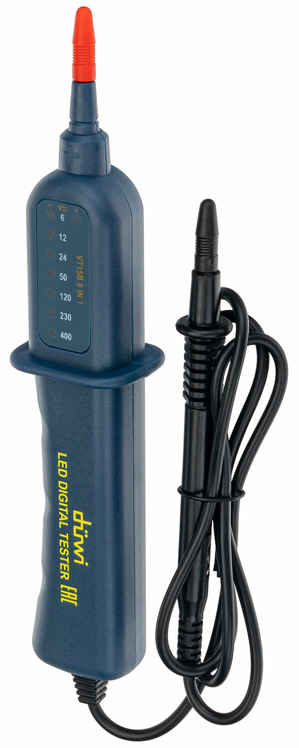 Тестер-индикатор Duwi наличия и величины напряжения в сети переменного тока до 400 В (26041 7)