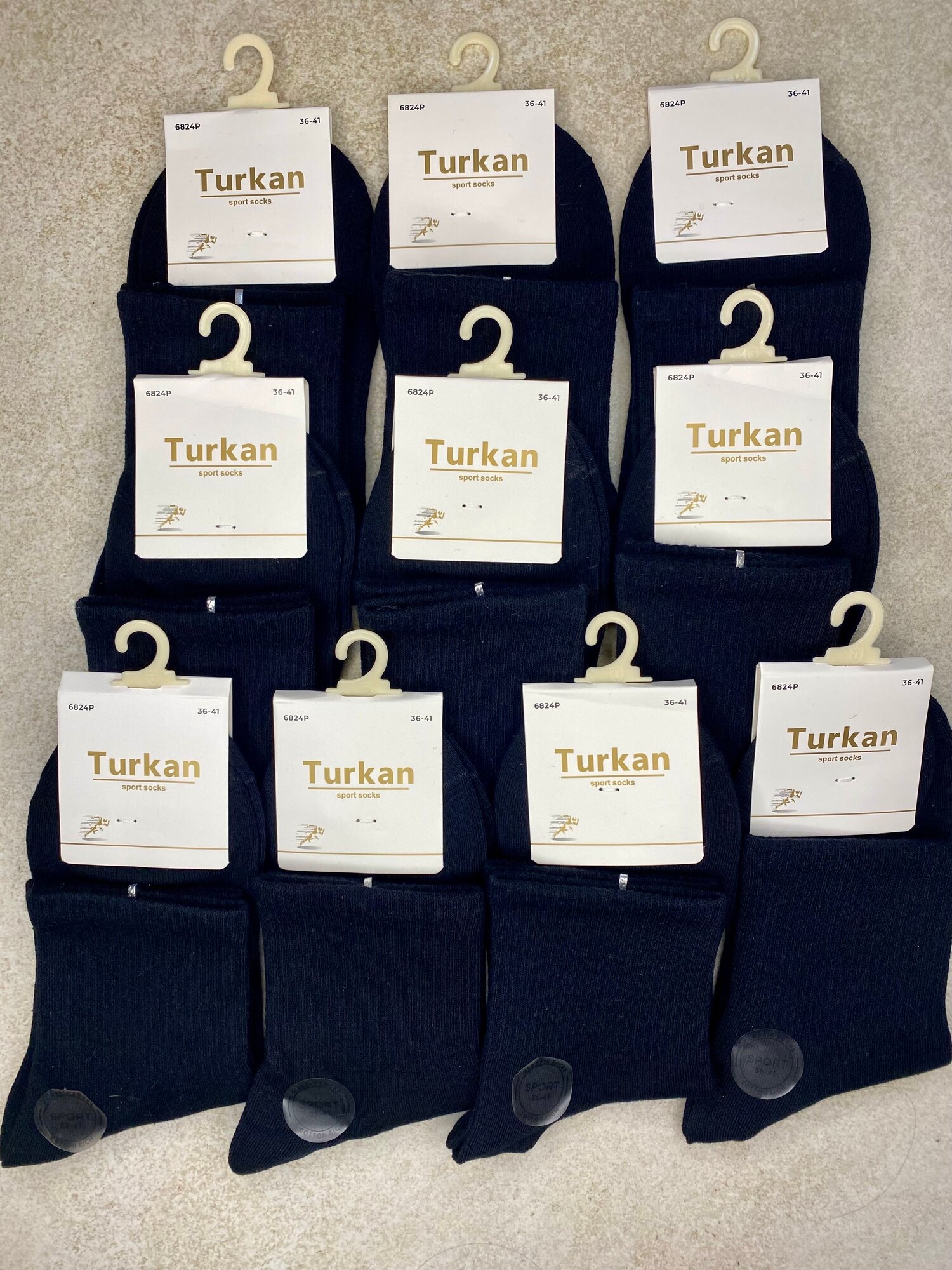 Носки Turkan Sport, комплект, 10 пар, размер 36-41, черный