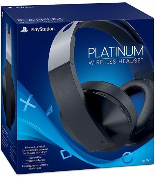 Наушники Sony Platinum Headset PS4, игровые, полноразмерные, 3D аудио, 50 мм динамики
