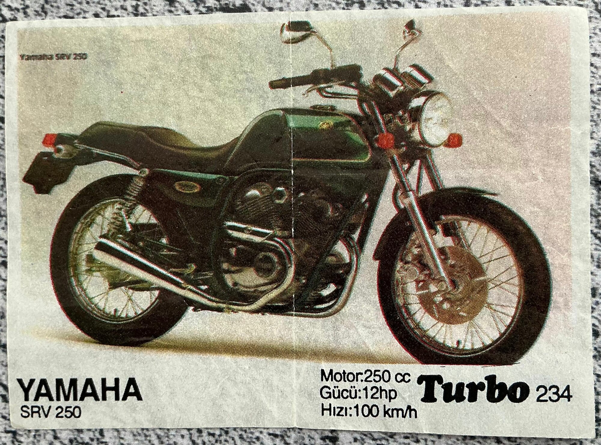 Вкладыш Турбо 1990 год № 234