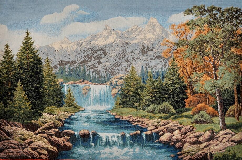 Средневековый гобелен без рамы 70х107 см 