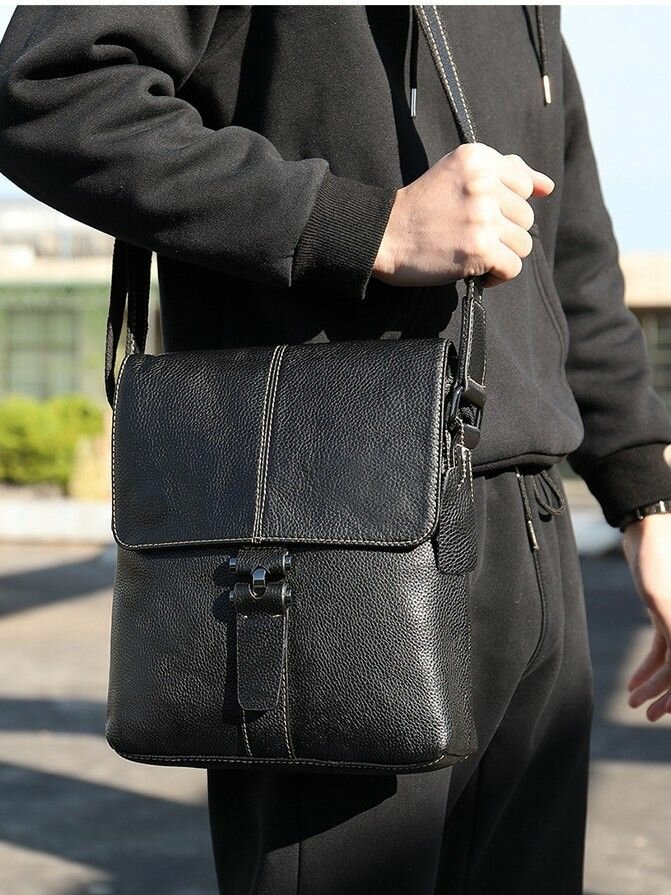 Сумка планшет КожаноFF, фактура рельефная, черный — фото 1