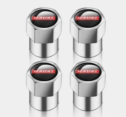 Колпачки на вентиль, ниппель шины автомобильной с эмблемой Haval, 4шт, металл