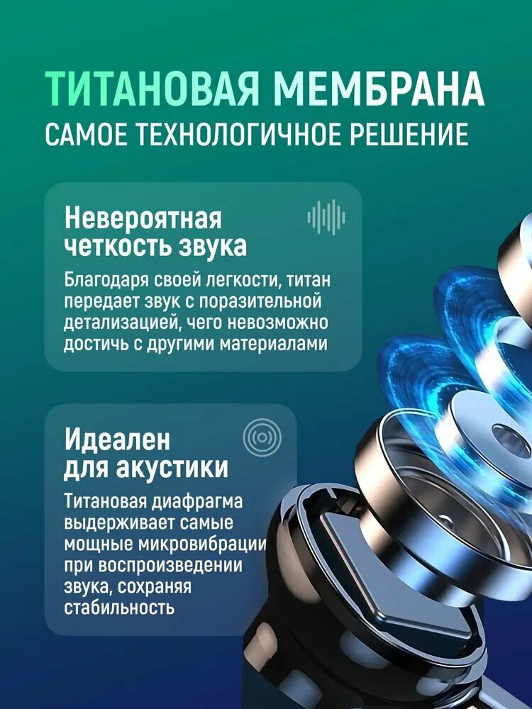 Наушники Breeks, беспроводные, шумоподавление, Bluetooth 5.3, черный матовый — фото 1