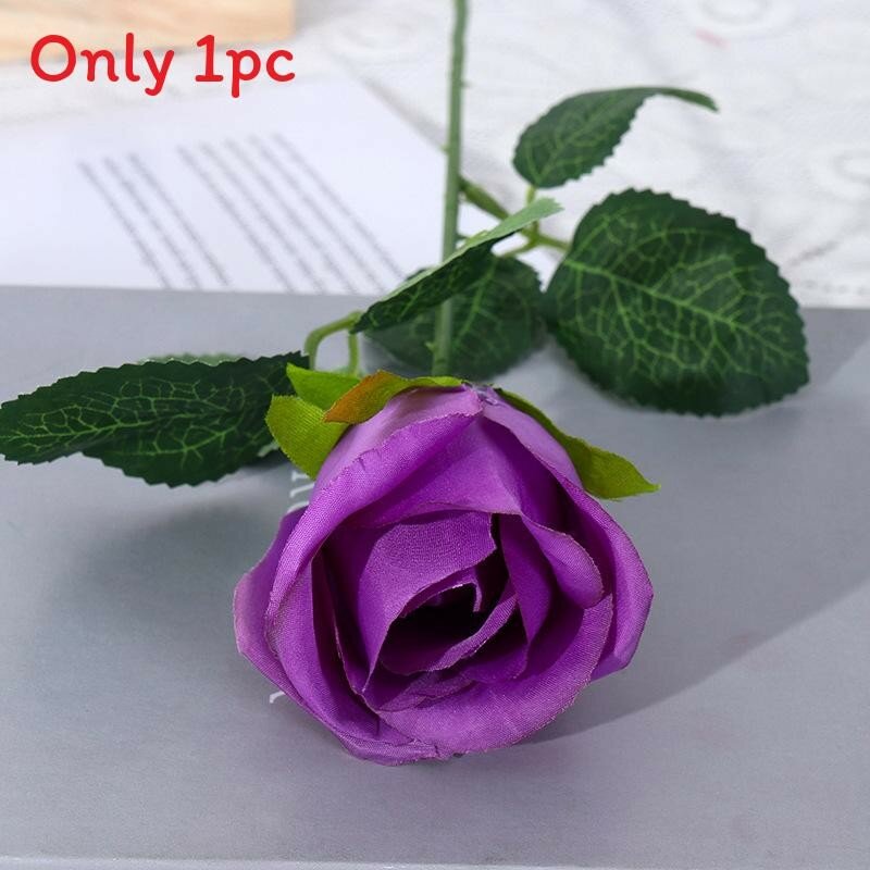 Bouquet stilisticheskikh silkovyh roza otpravka dlya svadby vecherinki doma dekorativnyy prop fioletovyy