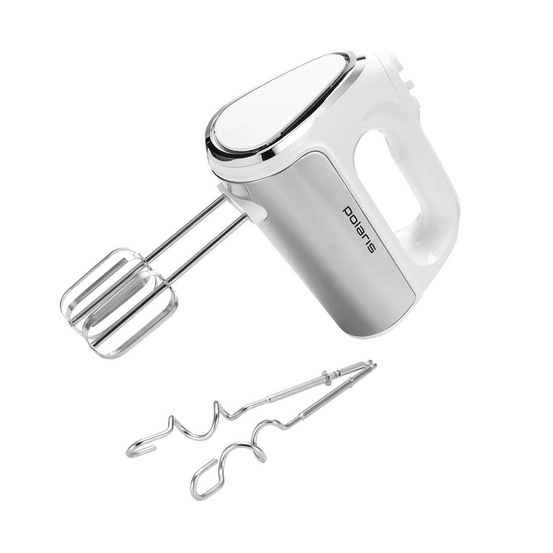 Миксер Polaris PHM 8026A Silent 5 скоростей нержавеющая сталь белый