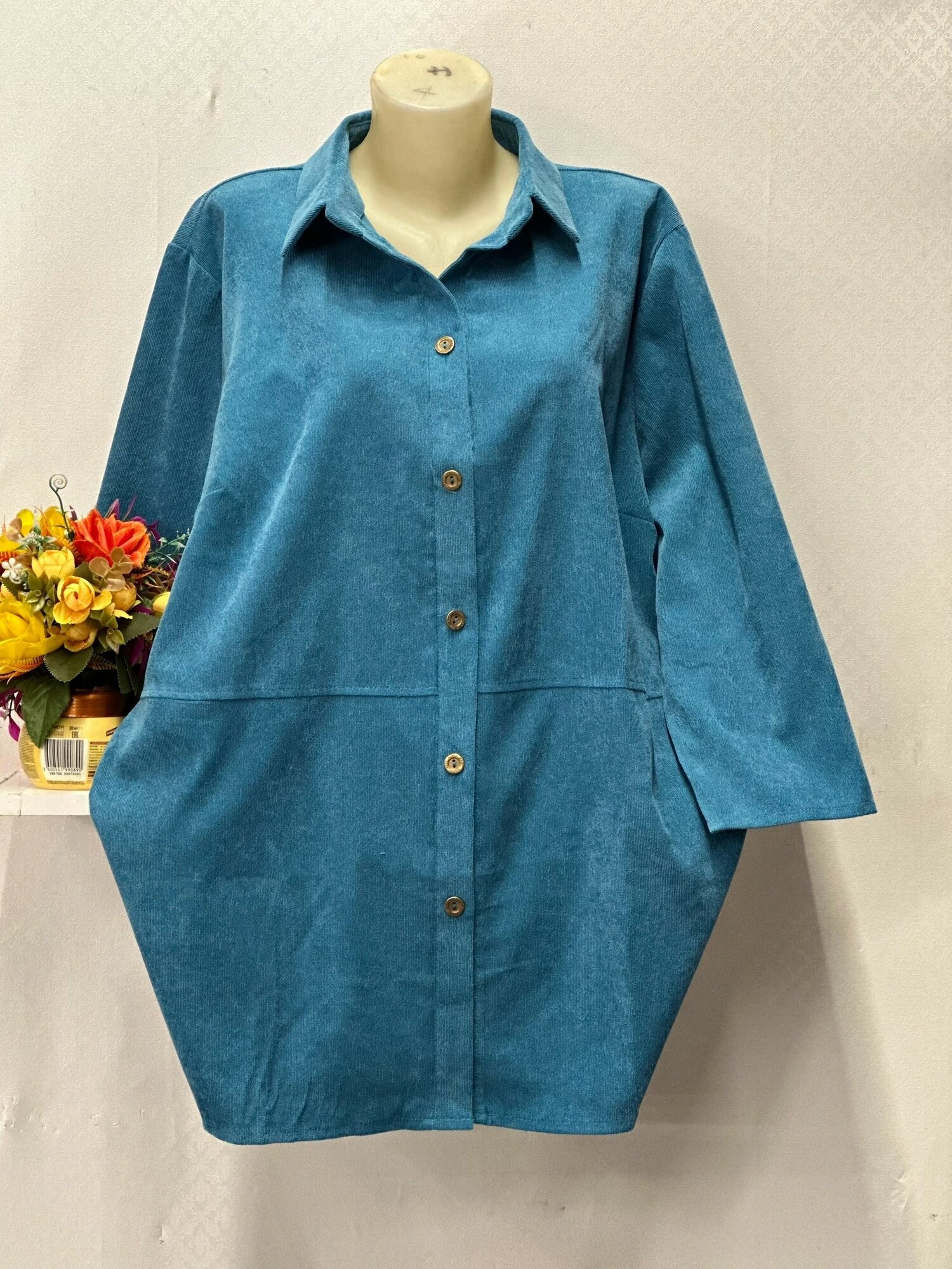 Рубашка  Базовая коллекция размер 56 бирюзовый