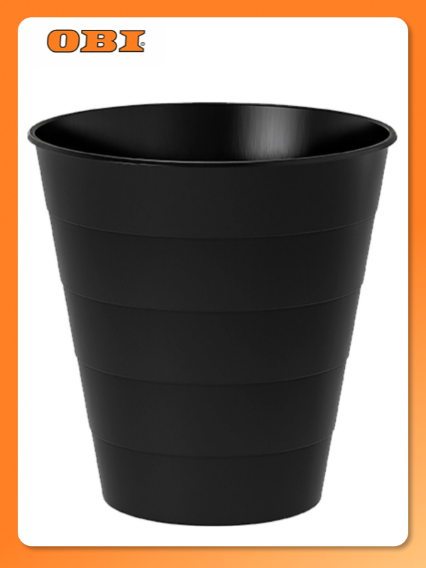 Корзина для бумаг икеа 10л черная пластик круглая 28x28x28 см